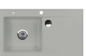 systemceram Stema 90 Einbau Becken links mit Ablauffernbedienung titan