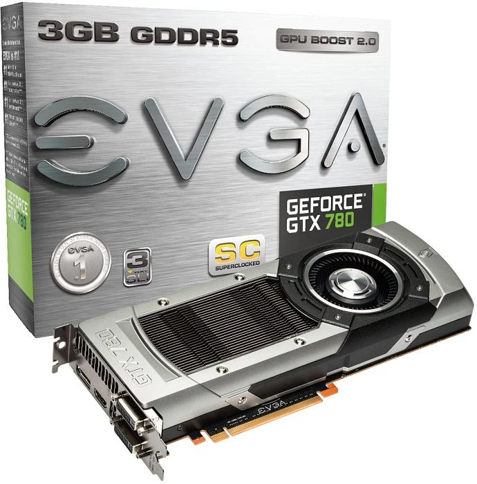 EVGA GeForce GTX 780 Superclocked, 3GB GDDR5, 2x DVI, HDMI, DP