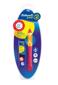 Pelikan griffix 2 Druckbleistift HB 2mm graphit, cherry, Rechtshänder, Blister, 3 Minen