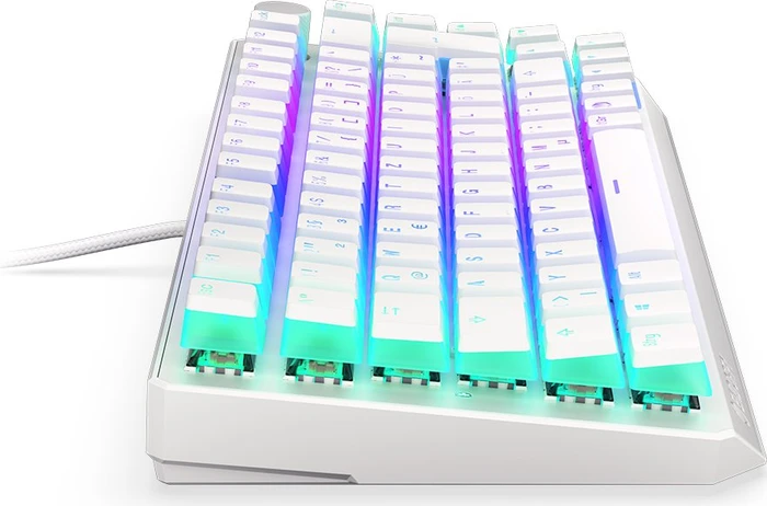 Endorfy Thock 75% Wireless Pudding, Onyx White, PBT, LEDs RGB, hot-swap, Kailh Box BLACK, USB/Bluetooth, DE
