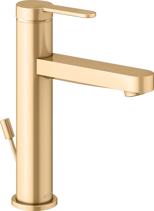 Keuco IXMO 59501 Einhebel-Waschtischmischer mit Ablauffernbedienung 130 IXMO Flat messing gebürstet