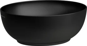 Laufen Ilbagnoalessi Waschtisch-Schale, oval, inkl. Ablaufventil mit Ventilabdeckung Keramik, schwarz matt