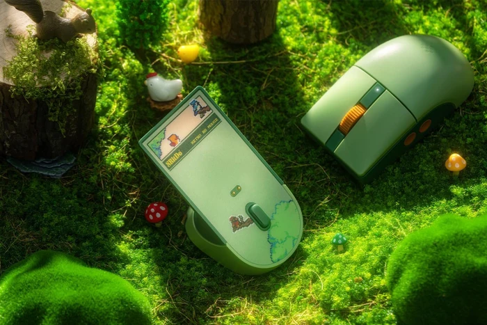 8BitDo Retro R8 Mouse mit Ladestation, Forest Wonder, grün, USB/Bluetooth