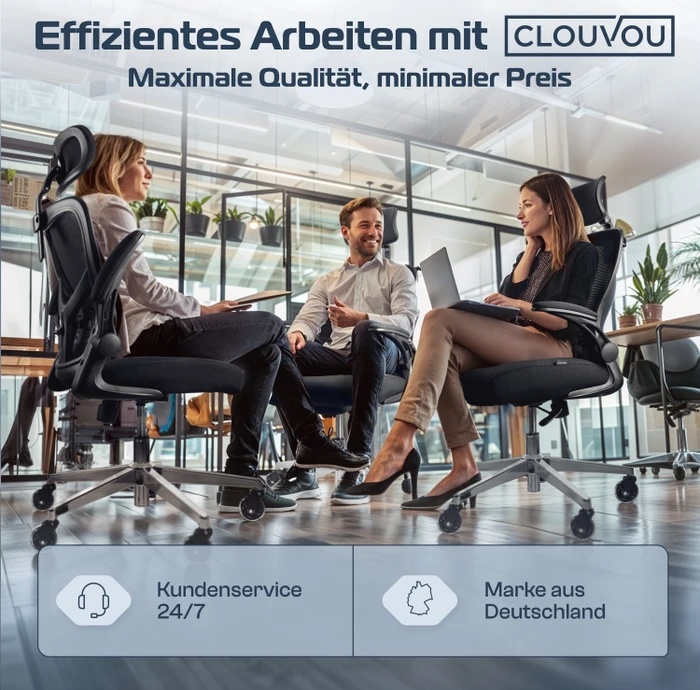 Clouvou SmartSeat Bürostuhl, schwarz