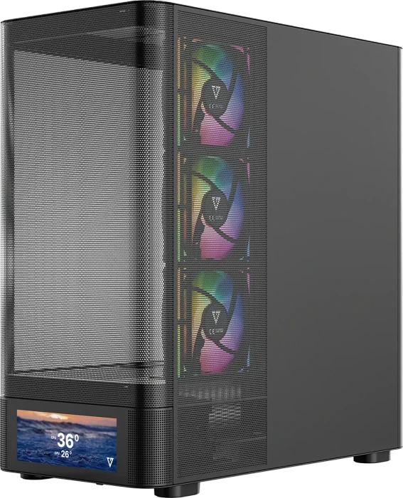 Modecom Volcano AQ500 ARGB Black, Glasfenster
