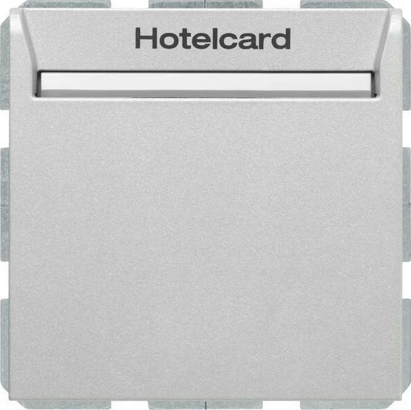 Berker S.1/B.3/B.7 Relais-Schalter mit Zentralstück für Hotelcard, alu matt