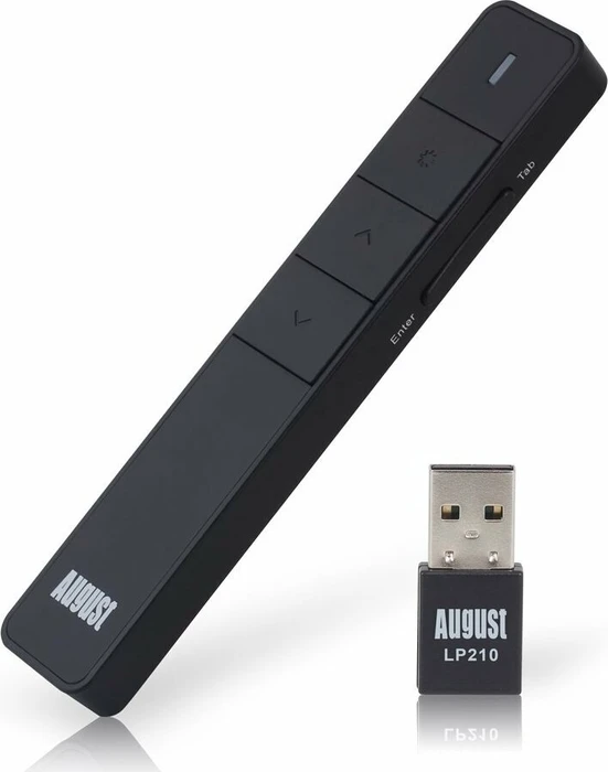 August LP210B Presenter mit Laserpointer schwarz, USB-A