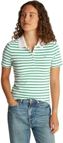 Tommy Hilfiger 1985 Slim Fit Poloshirt kurzarm ecru/radiant green stp (Damen)