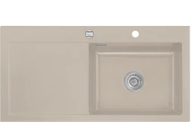 systemceram Mera 100 SL Einbau Becken rechts mit Ablauffernbedienung fango