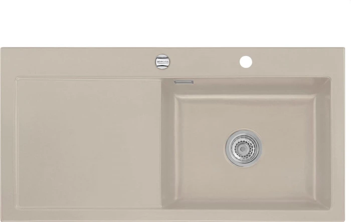 systemceram Mera 100 SL Einbau Becken rechts mit Ablauffernbedienung fango