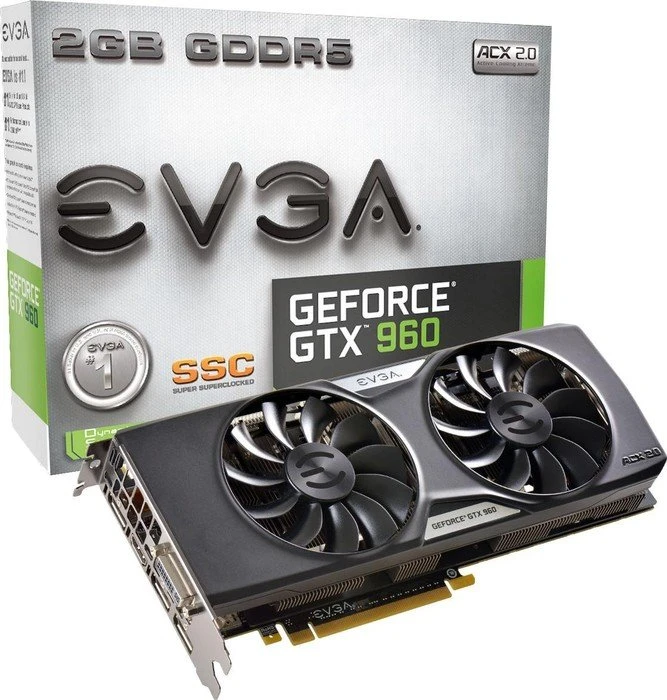 EVGA GeForce GTX 960 SuperSC ACX 2.0+, 2GB GDDR5, DVI, HDMI, 3x DP