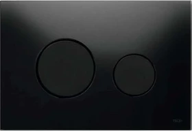 TECE TECEloop WC-Betätigungsplatte Glas für Zweimengentechnik 220x150x11mm Glas schwarz glänzend, Tasten schwarz glänzend