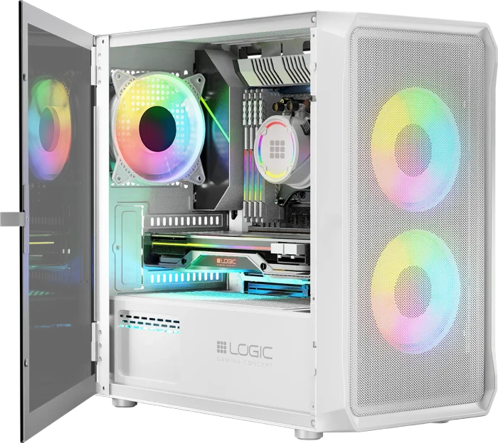 Logic Concept Portos ARGB Mini White, Glasfenster
