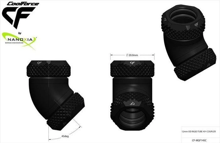 Nanoxia CF 45° Hard Tube Adapter 12mm