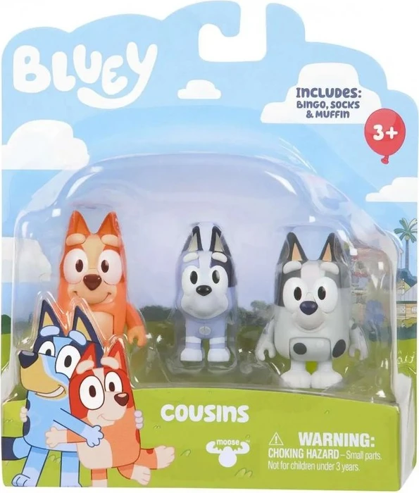 Moose Toys Bluey - Cousins Bingo, Socks & Muffin (13040)
