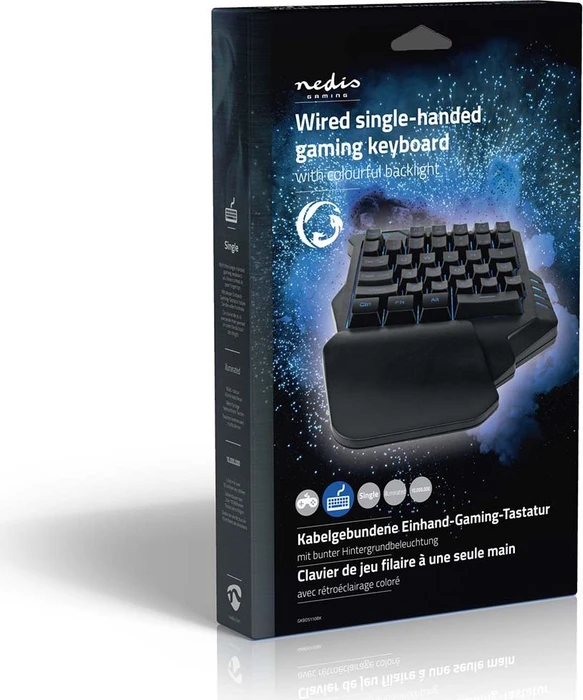 Nedis Einhand-Gaming-Tastatur, schwarz, USB-A (GKBDS110BK) – Bild 9