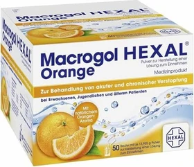 Hexal Macrogol Hexal Orange Pulver Beutel, 50 Stück