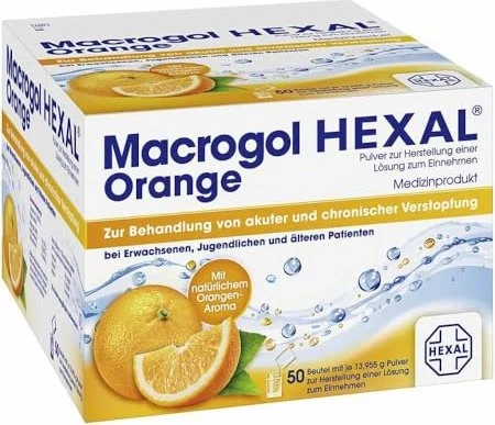 Hexal Macrogol Hexal Orange Pulver Beutel, 50 Stück