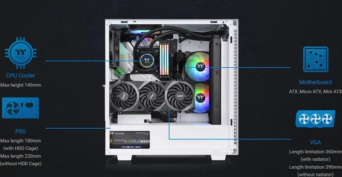 Thermaltake Divider 300 TG Snow Edition, weiß, Glasfenster