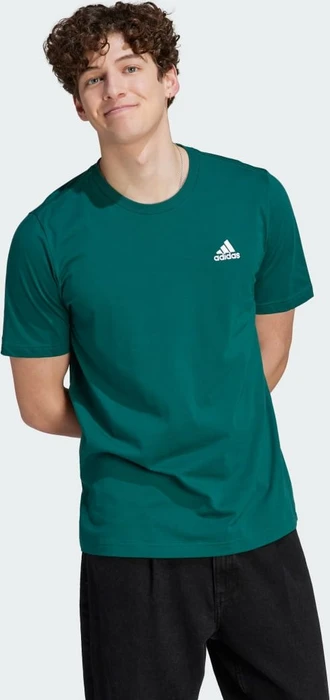 adidas Essentials Single Jersey Embroidered Small Logo T-Shirt kurzarm collegiate green (Herren)