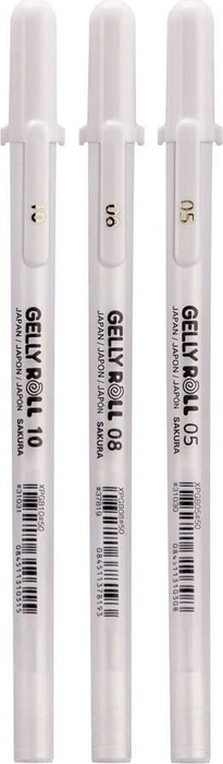 Sakura Gelly Roll Bright White Set 05/08/10 Gelroller (Mine) weiß, 3er-Set, Etui