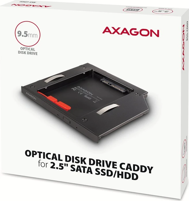 Axagon 2.5" auf 5.25" SlimLine, 9.5mm Bauhöhe, Einschubadapter