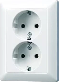 Jung Serie CD SCHUKO Zweifach-Steckdose 16A 250V, alpinweiß
