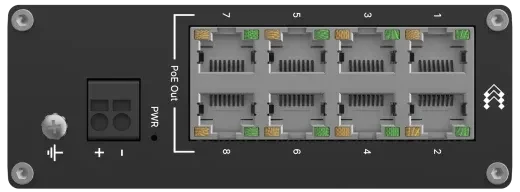 Teltonika TSW Industrial Railmount Switch, 8x RJ-45, 240W PoE+