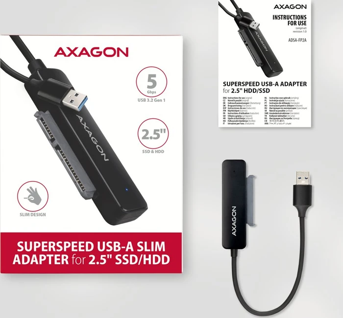 Axagon 2.5" Adapter, USB-A 3.0, USB -> SATA