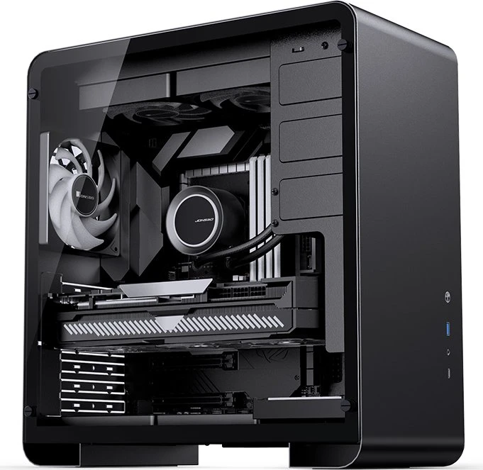 Jonsbo U4 Pro, schwarz, Glasfenster