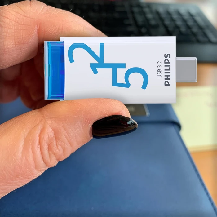 Philips Flash Drive Click Edition 512GB weiß/blau, USB-C, USB 3.2 Gen 1×1