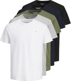 Jack & Jones Logo 5er-Pack T-Shirt kurzarm schwarz/weiß/blau (Herren)