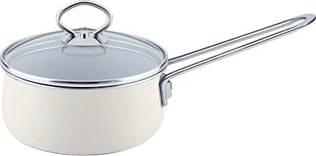 Riess Nouvelle Avorio Top 3000 Stielkasserolle mit Glasdeckel 16cm 1l