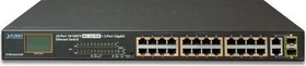 Planet FGSW Rackmount Switch, 24x RJ-45, 2x RJ-45/SFP, 300W PoE+ (FGSW-2622VHP)