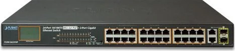 Planet FGSW Rackmount Switch, 24x RJ-45, 2x RJ-45/SFP, 300W PoE+