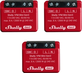 Shelly 1PM Mini Gen3, 1-Kanal, Unterputz, Schaltaktor, 3er-Pack