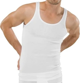 Schiesser Feinripp Shirt ärmellos weiß (Herren)