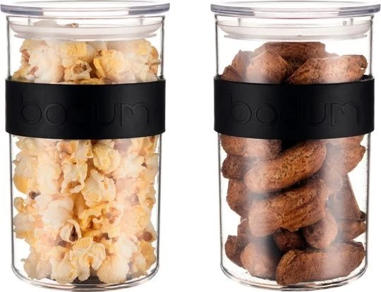 Bodum Presso Aufbewahrungsbehälter 1l schwarz, 2 Stück