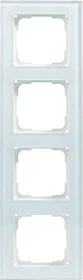 Opus Fusion Glas Abdeckrahmen 4-fach, weiß/weiß