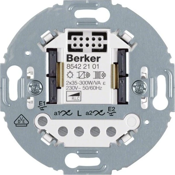 Berker Universal Tastdimmer 2fach 2-Draht, Tragring rund