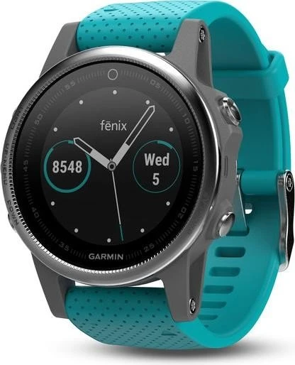 Garmin Fenix 5S silber/türkis
