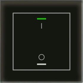 MDT Glastaster II Light 1-fach schwarz, Temperatursensor, Symbol I/O