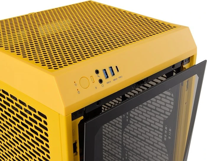 Thermaltake The Tower 200 Bumblebee, gelb, Glasfenster, Mini-ITX