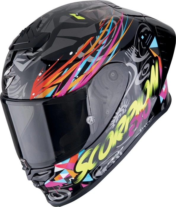 Scorpion EXO-R1 Evo II Air Savage schwarz/blau/rosa