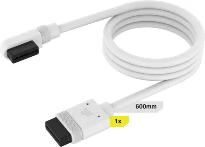 Corsair iCUE LINK Verlängerung, gewinkelt, 60cm, weiß