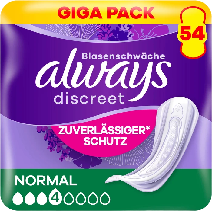 Always Discreet Normal Hygieneeinlage, 54 Stück