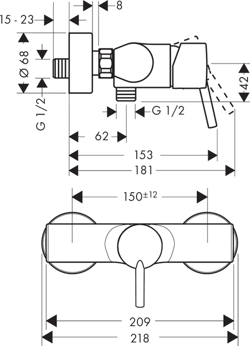 Hansgrohe Talis S Einhebel-Brausemischer Aufputz chrom