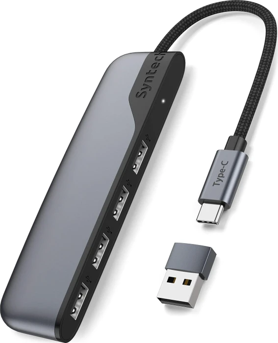 Syntech M20C, USB-Hub, 4x USB-A 3.0, USB-C 3.0 [Stecker]