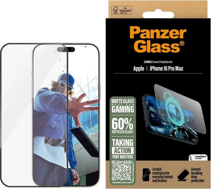 PanzerGlass Gaming Screen Protector Ultra-Wide Fit für Apple iPhone 16 Pro Max