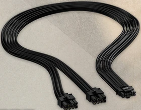 Antec 12VHPWR Cable for High Current Gamer HCG Series, 600W PCIe 5.0 12VHPWR, 2x 8-Pin PCIe Stecker auf 16-Pin PCIe 5.0 12VHPWR Stecker, Adapterkabel, schwarz (0-761345-99940-3)